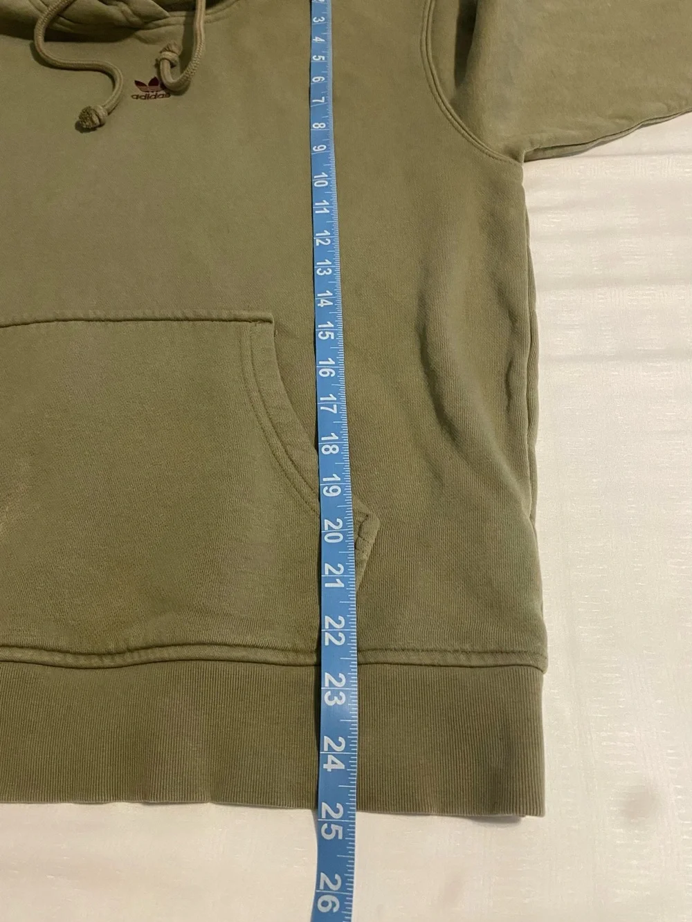 adidas Olive Green Crewneck Hoodie with Trefoil Logo